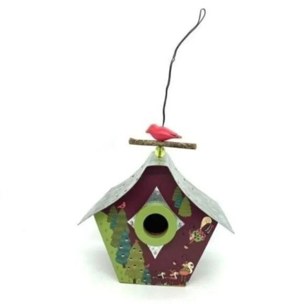 Helena Rozo Wood & Metal Whimsical Folk Art Birdhouse